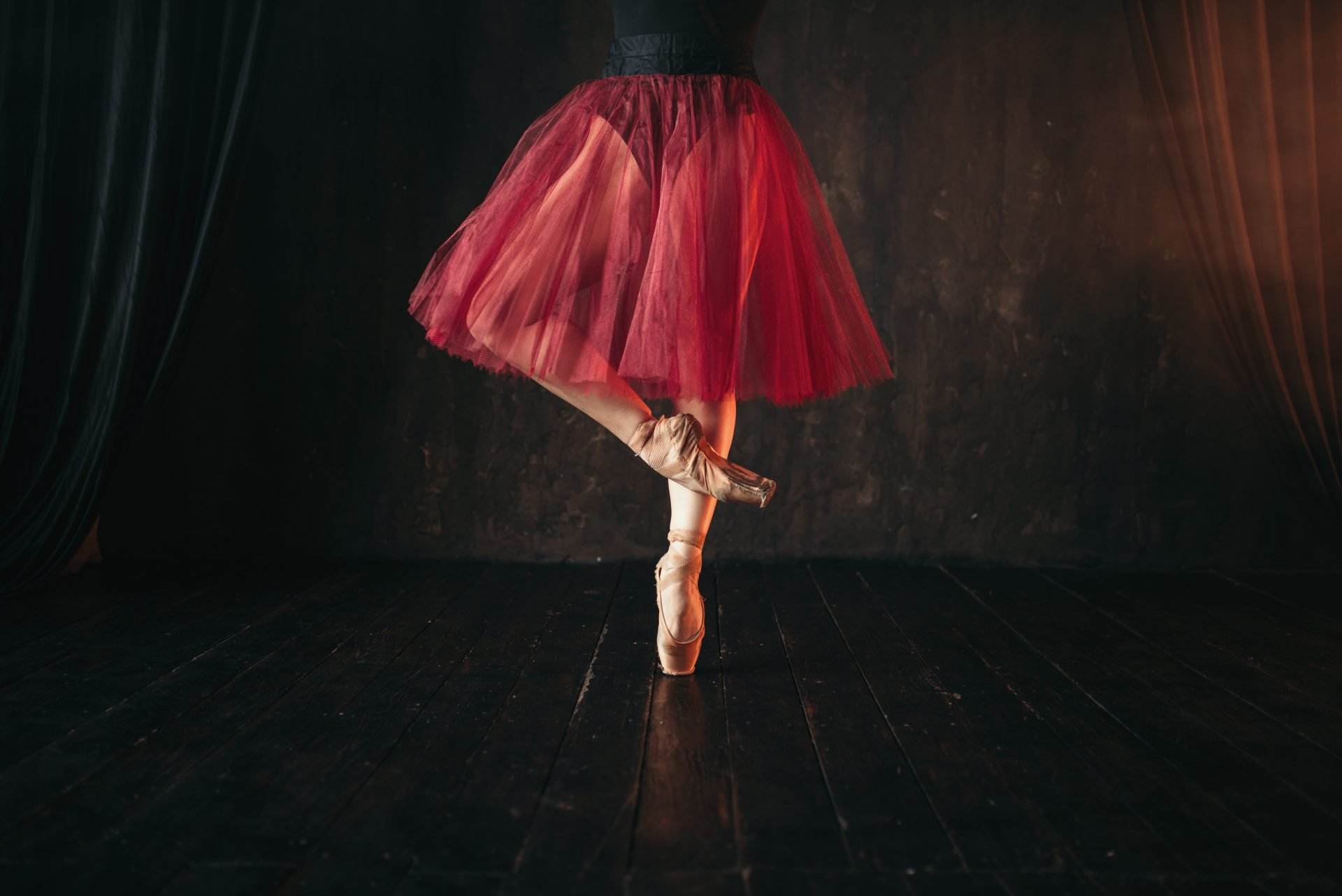 Female ballet dancer legs in pointes